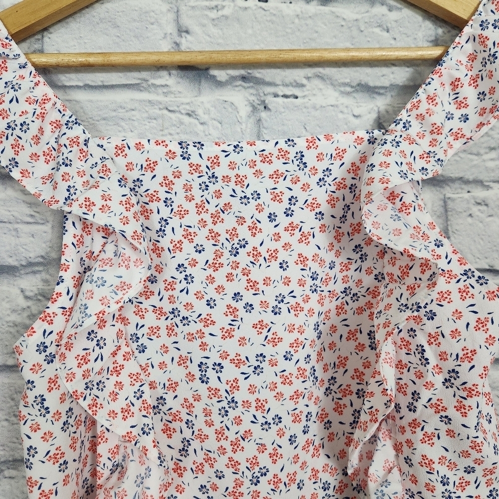 Loft floral ruffle tank top - Picture 4 of 6
